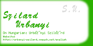 szilard urbanyi business card